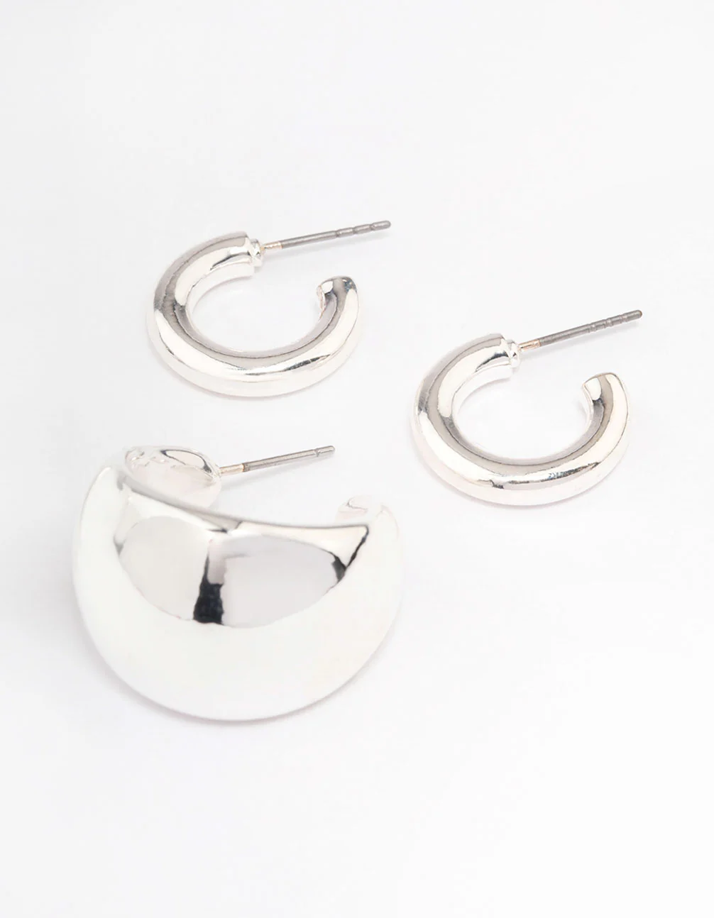 Silver Multi Hoop Earrings Pack - Image 2
