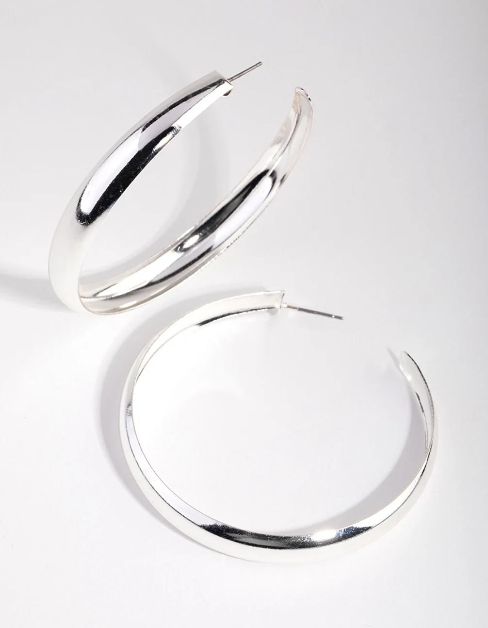 Silver 60mm Hoop Earrings - Image 2