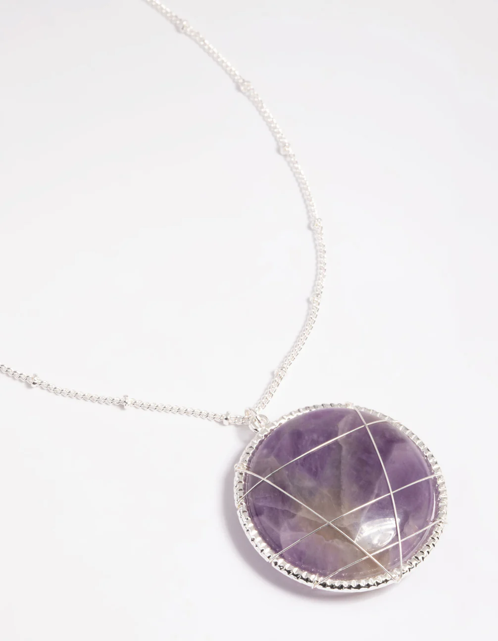 Amethyst Caged Stone Long Necklace - Image 2