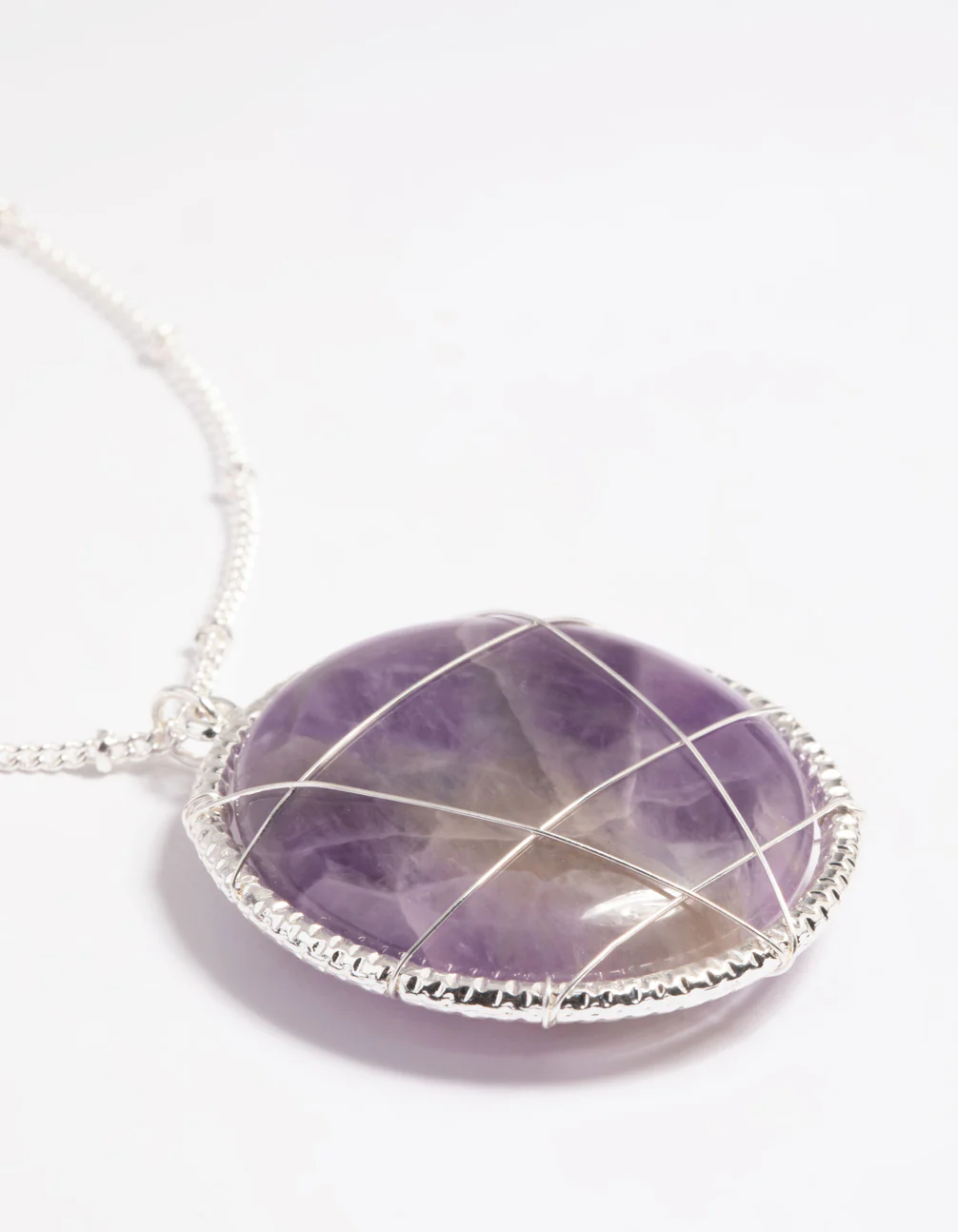 Amethyst Caged Stone Long Necklace - Image 3