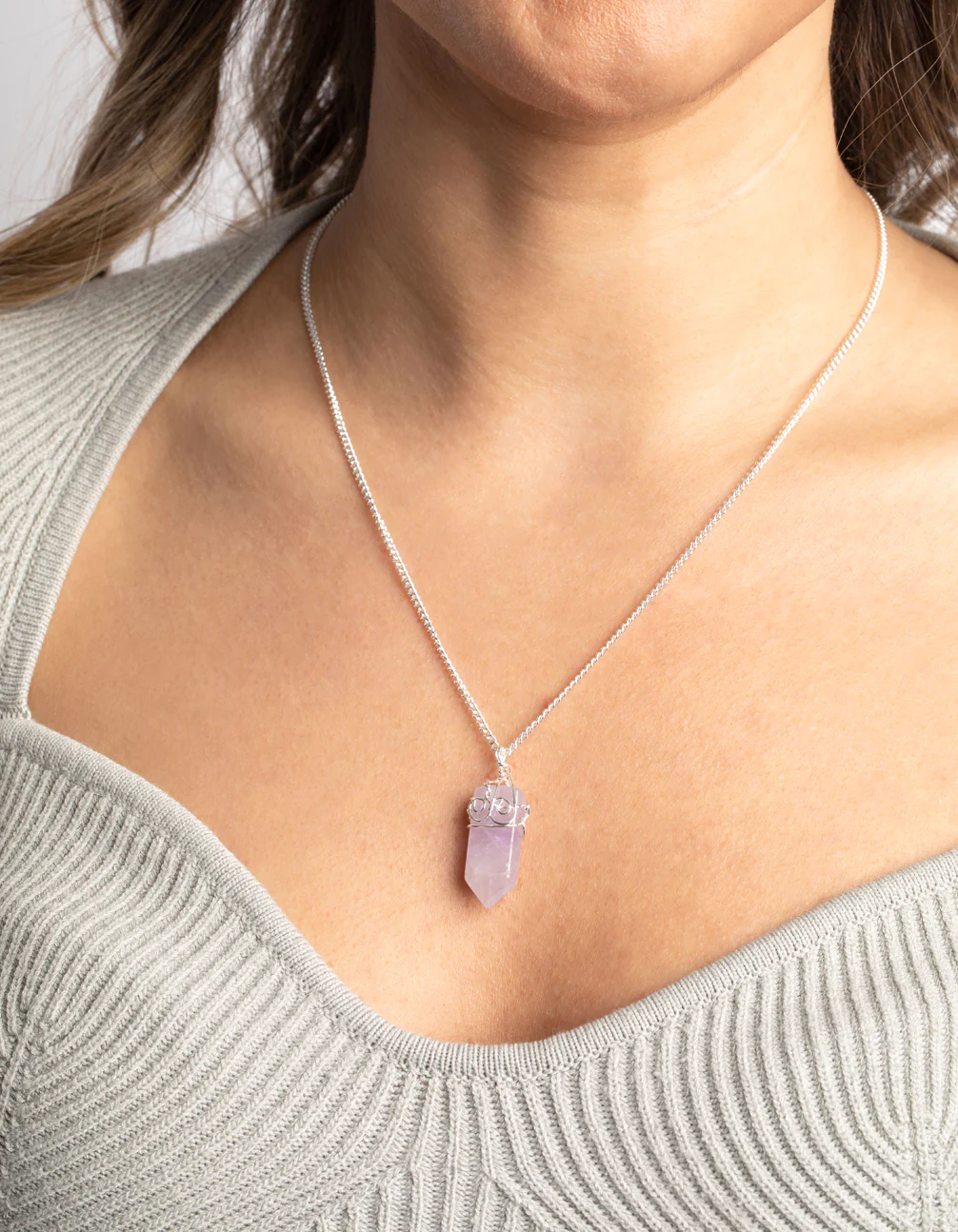 Silver Amethyst Shard Necklace - Image 2