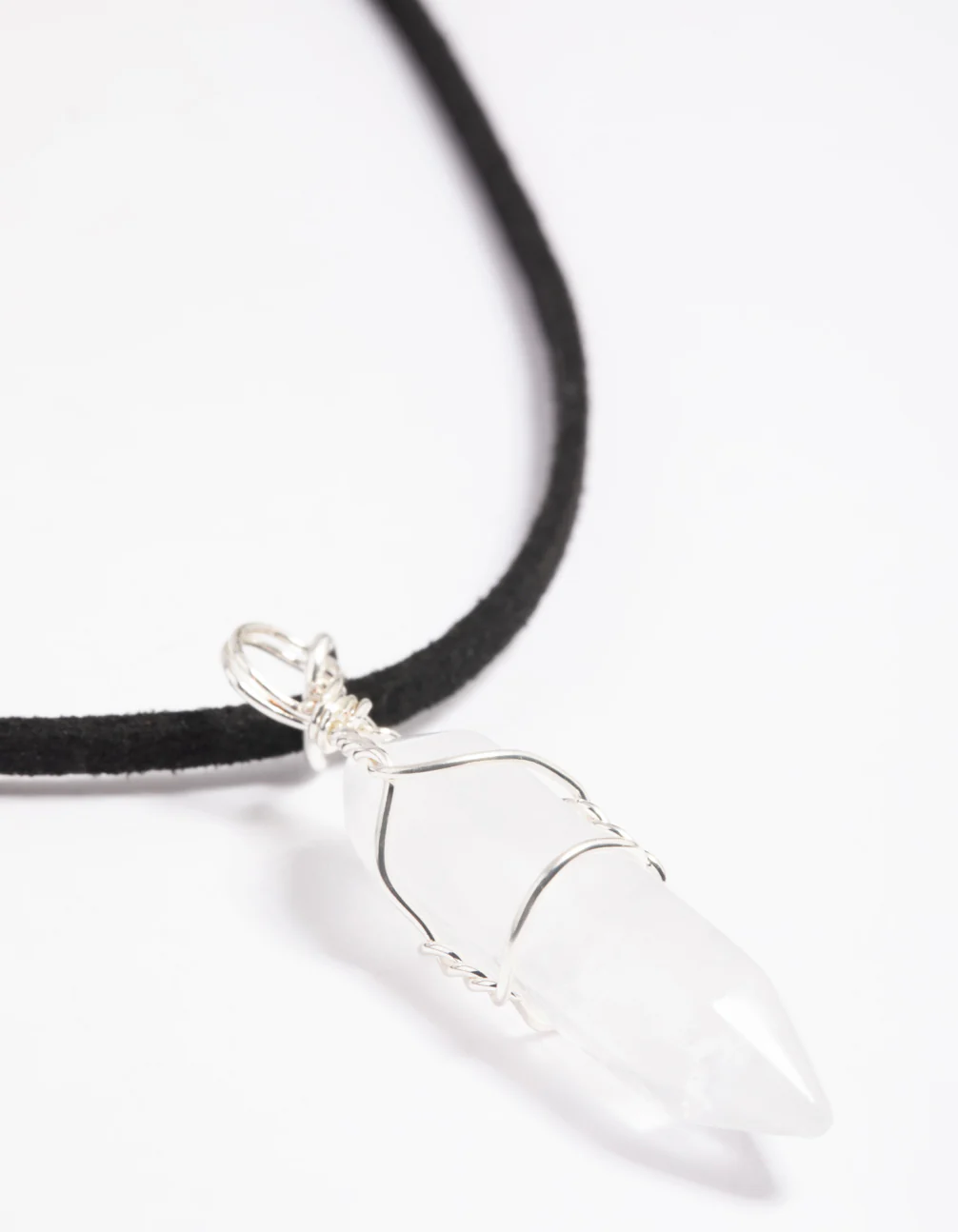 Clear Quartz Shard Cord Necklace - Image 4