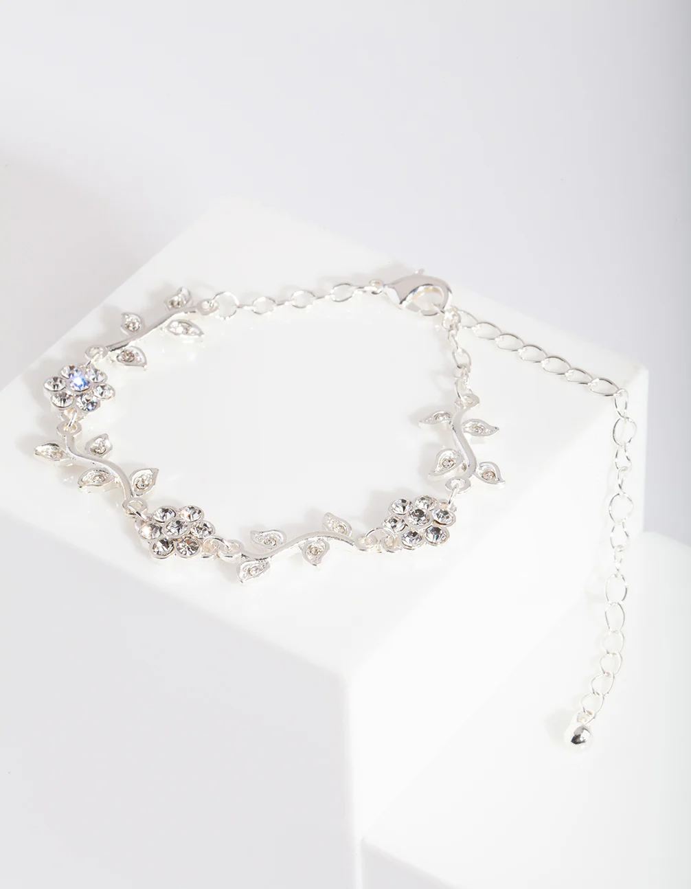 Silver Diamante Flower Bracelet - Image 2