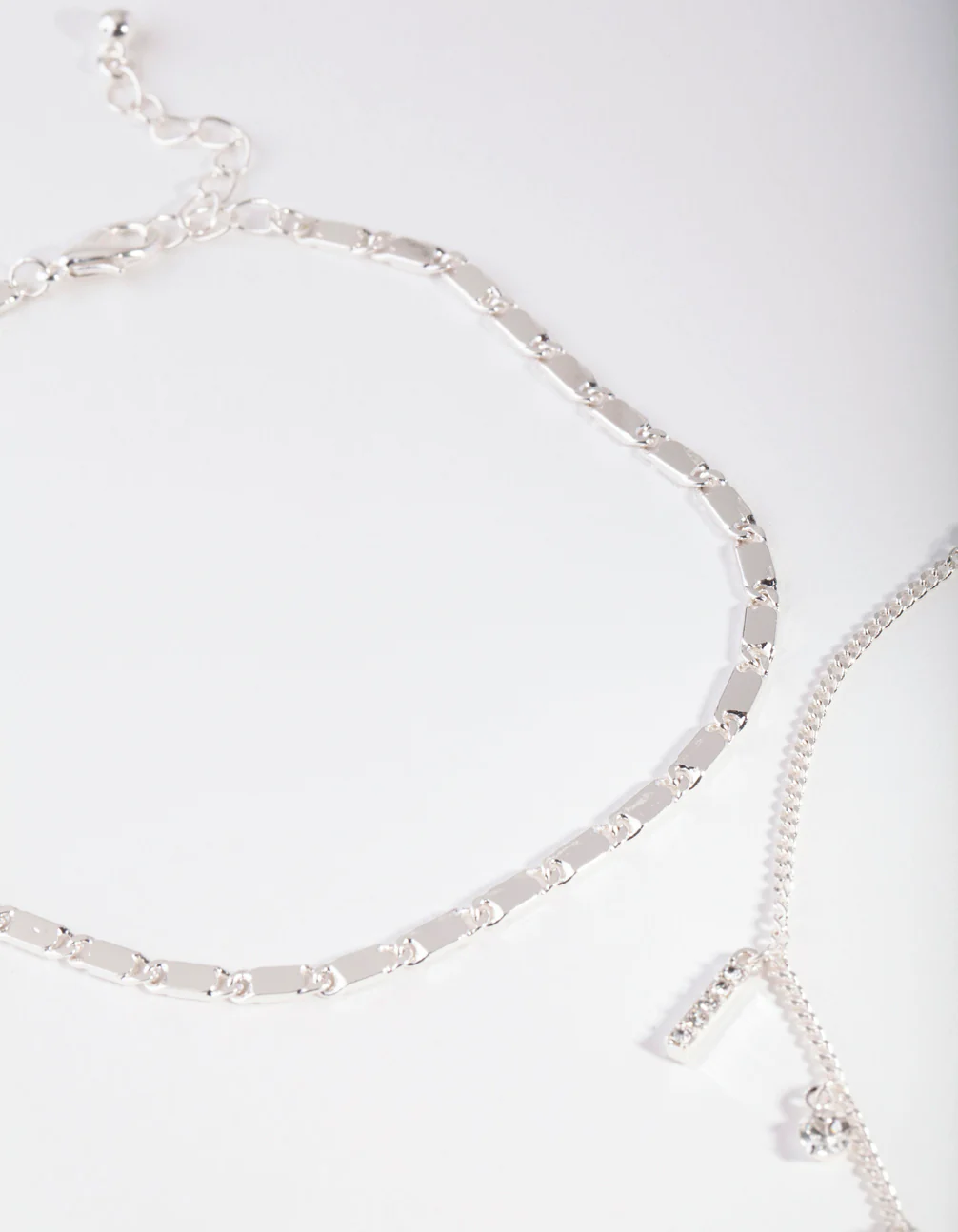 Silver Evil Eye Charm Anklet Set - Image 3