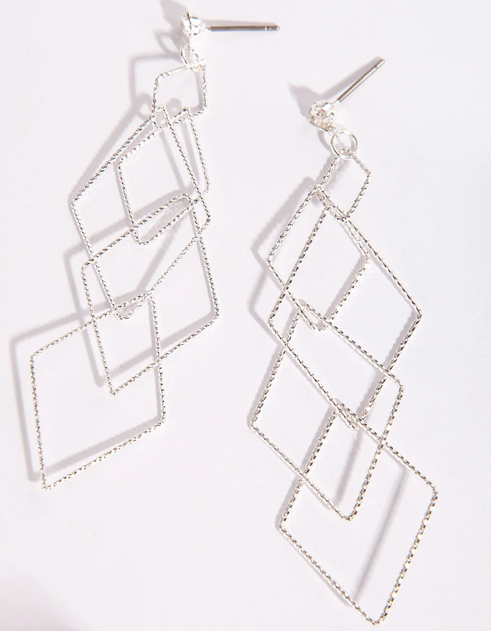 Silver Fine Diamond Cut Earrings - Image 3
