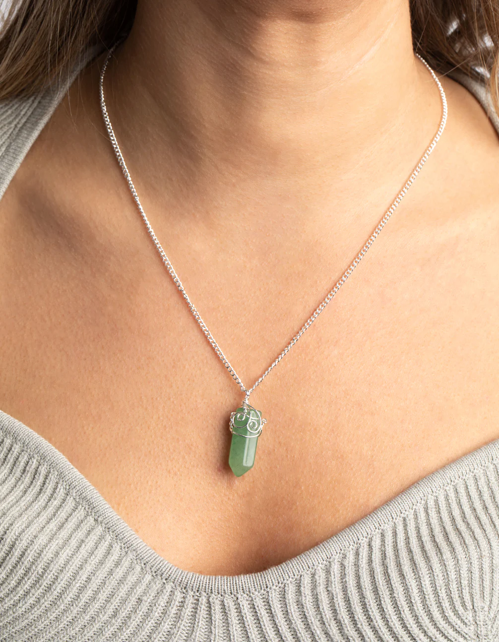 Green Aventurine Shard Necklace - Image 2