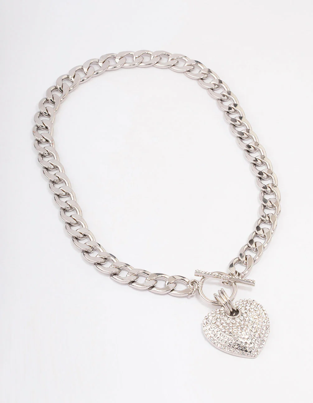 Silver Heart Chain Necklace - Image 2