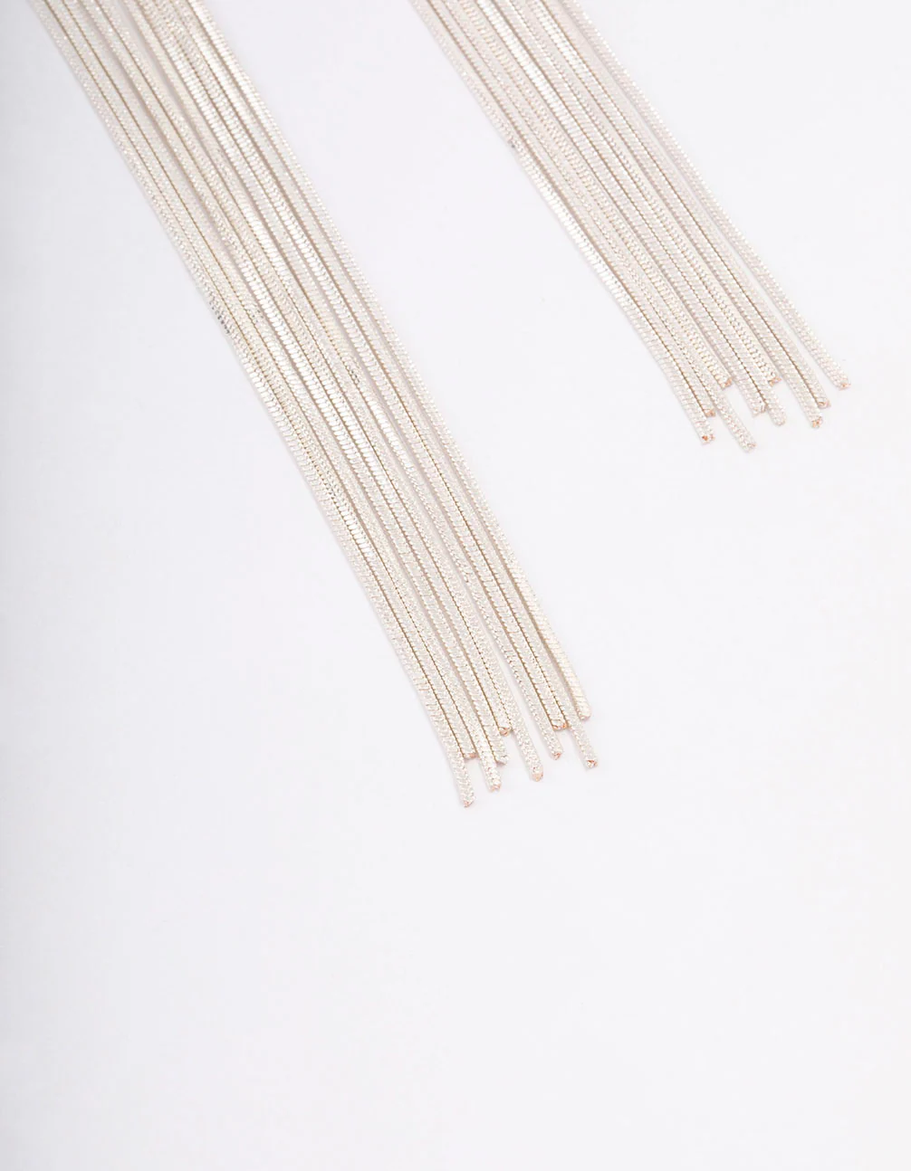 Silver Knotted Cup Chain Drop Earrings - Image 3