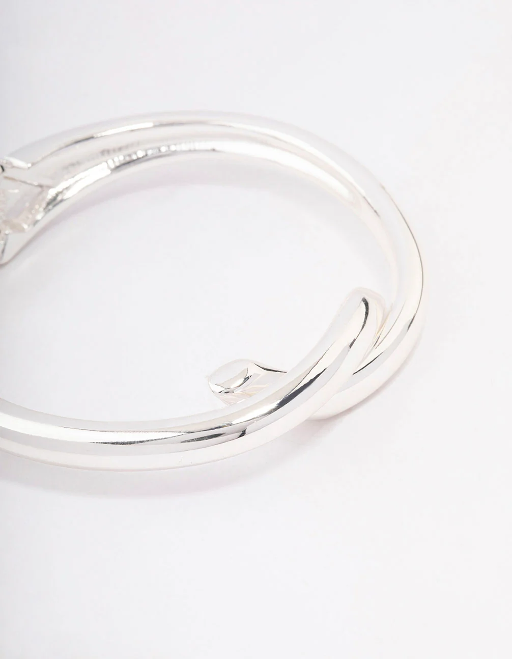 Silver Knotted Cross Hinge Wrist Cuff - Image 2