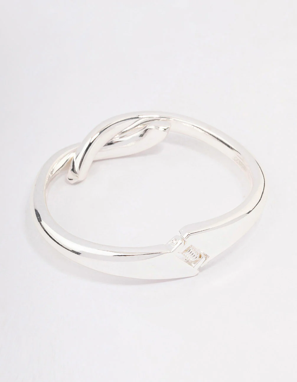 Silver Knotted Cross Hinge Wrist Cuff - Image 3
