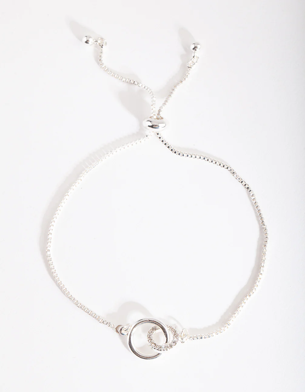 Silver Diamante Linked Bracelet - Image 2
