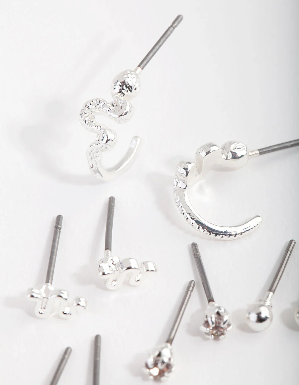 Silver Micro Snake 5-Pack Earring - Image 2