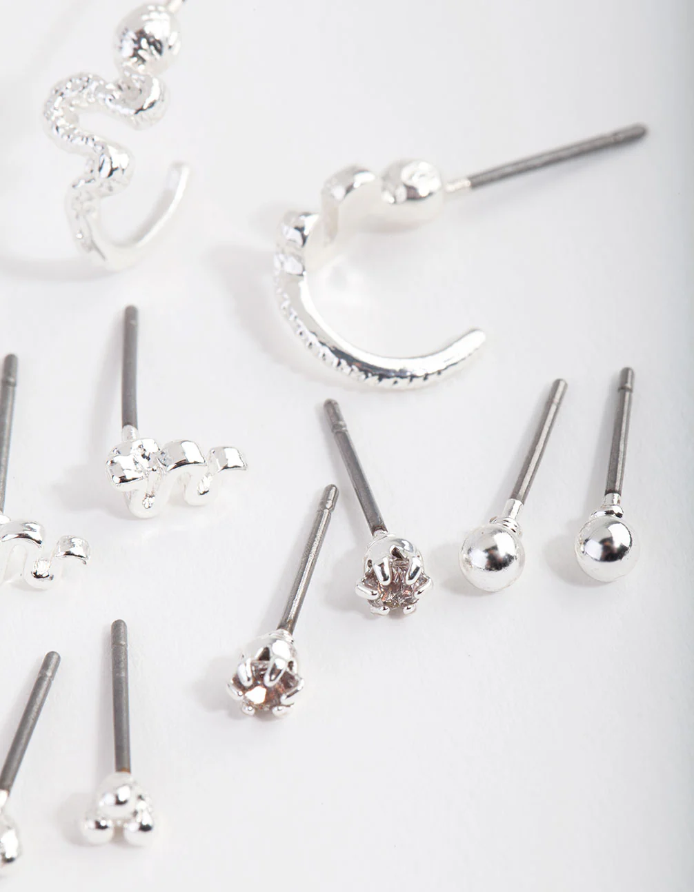 Silver Micro Snake 5-Pack Earring - Image 3
