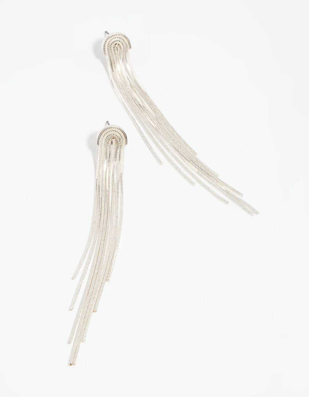 Silver Waterfall Diamante Drop Earrings - Image 3