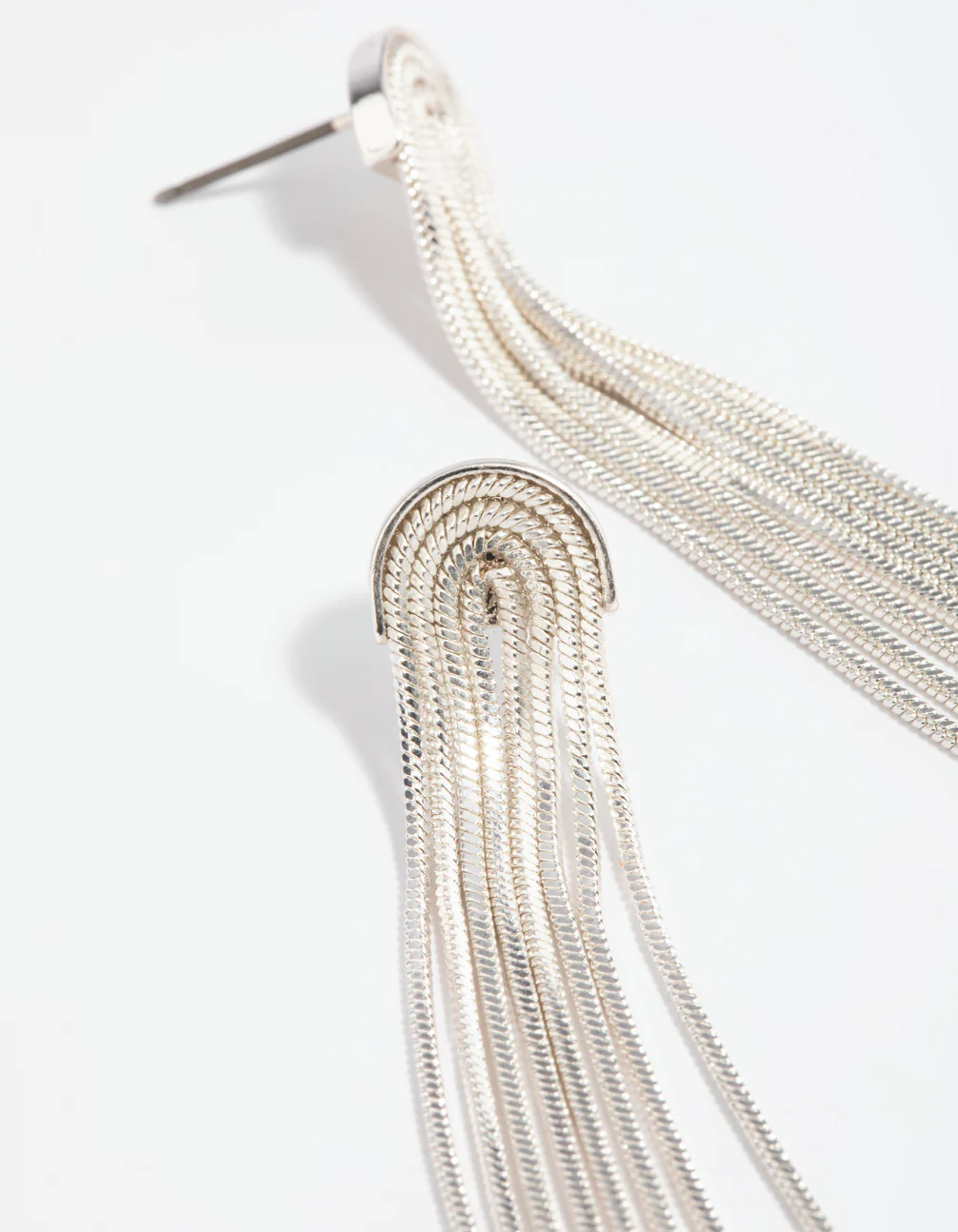 Silver Waterfall Diamante Drop Earrings - Image 4