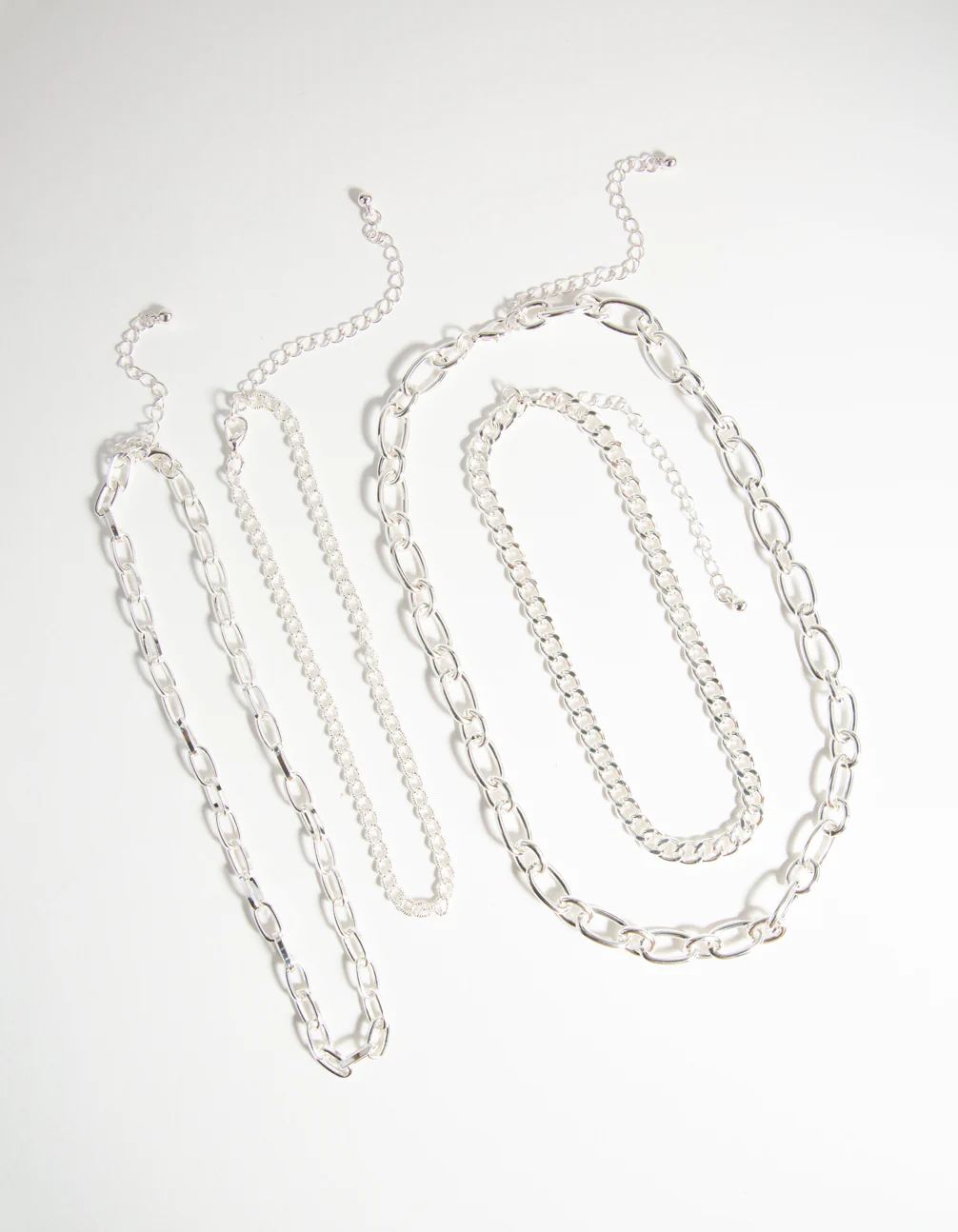 Silver Mixed Chain Choker 4-Pack - Image 2