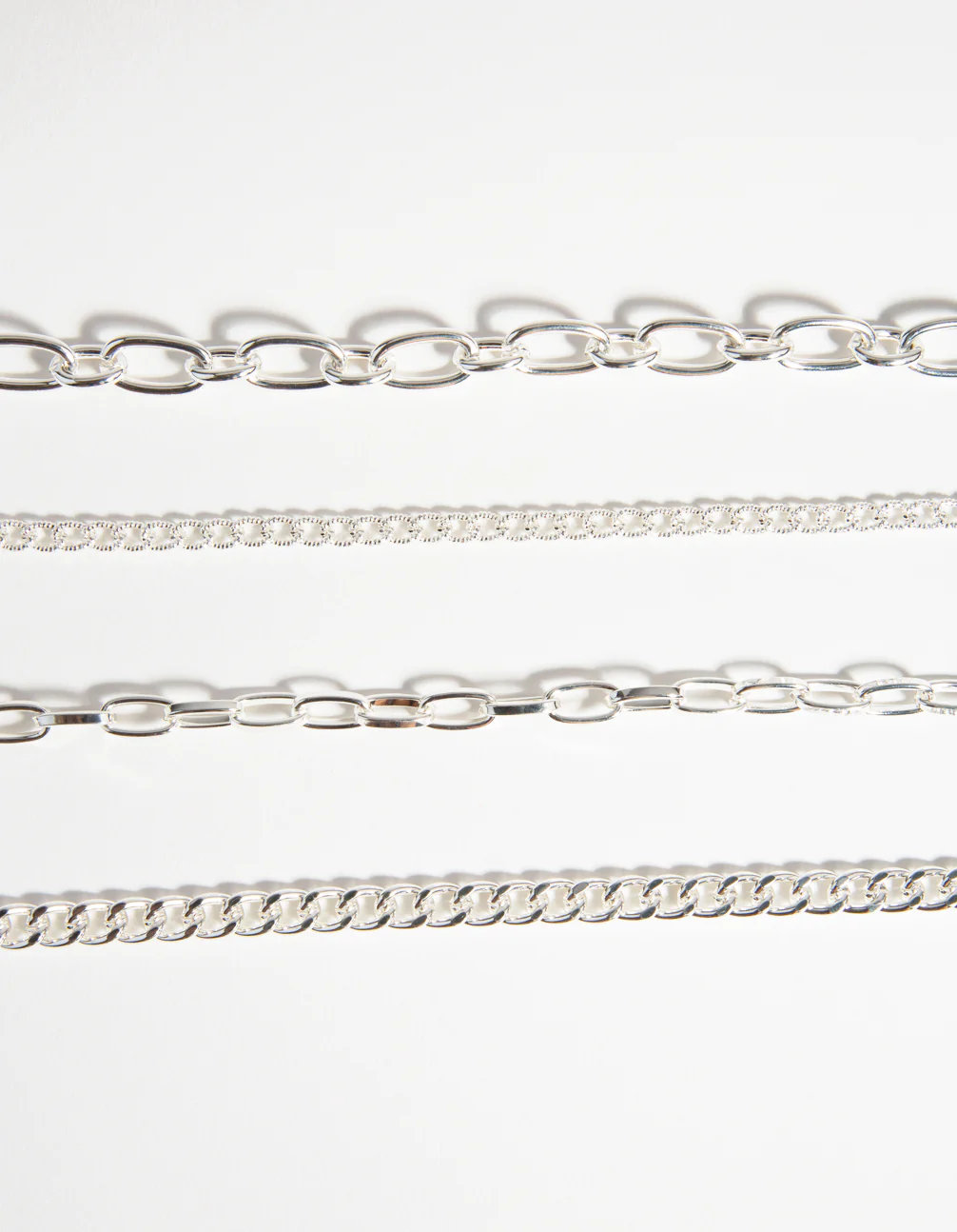 Silver Mixed Chain Choker 4-Pack - Image 3