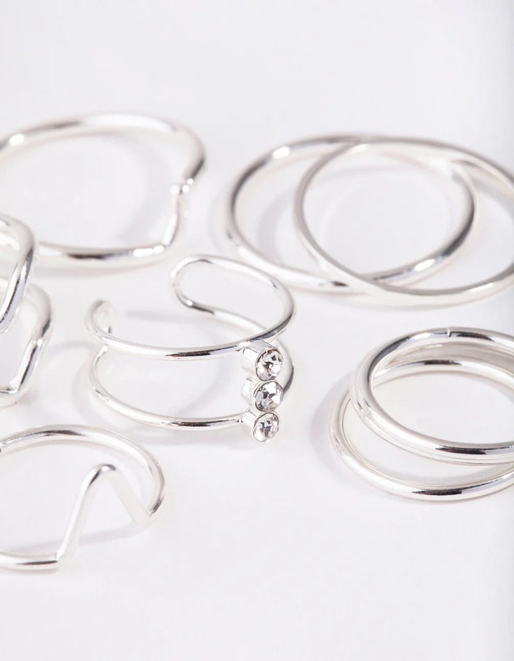 Silver Multi Band 8-Pack Rings - Image 2