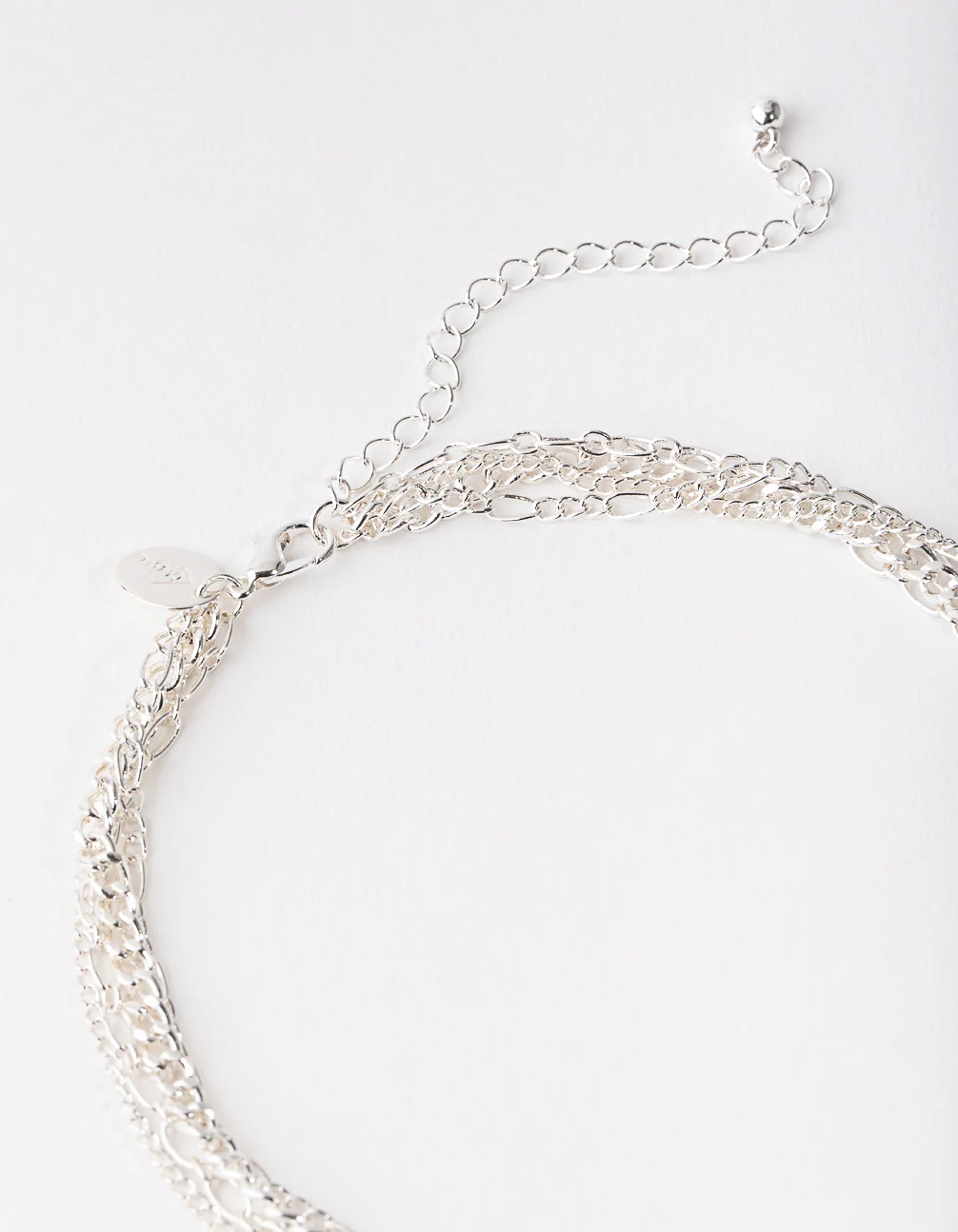 Silver Mix Chain Cross 4-row Necklace - Image 3