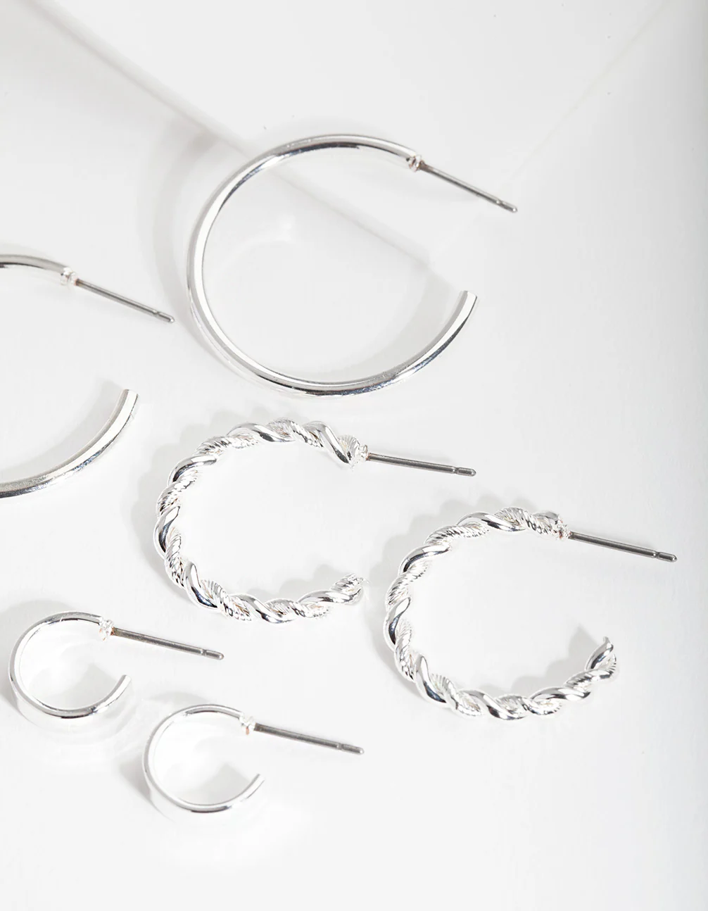 Silver Sleeper Hoop Earring 6-Pack - Image 3