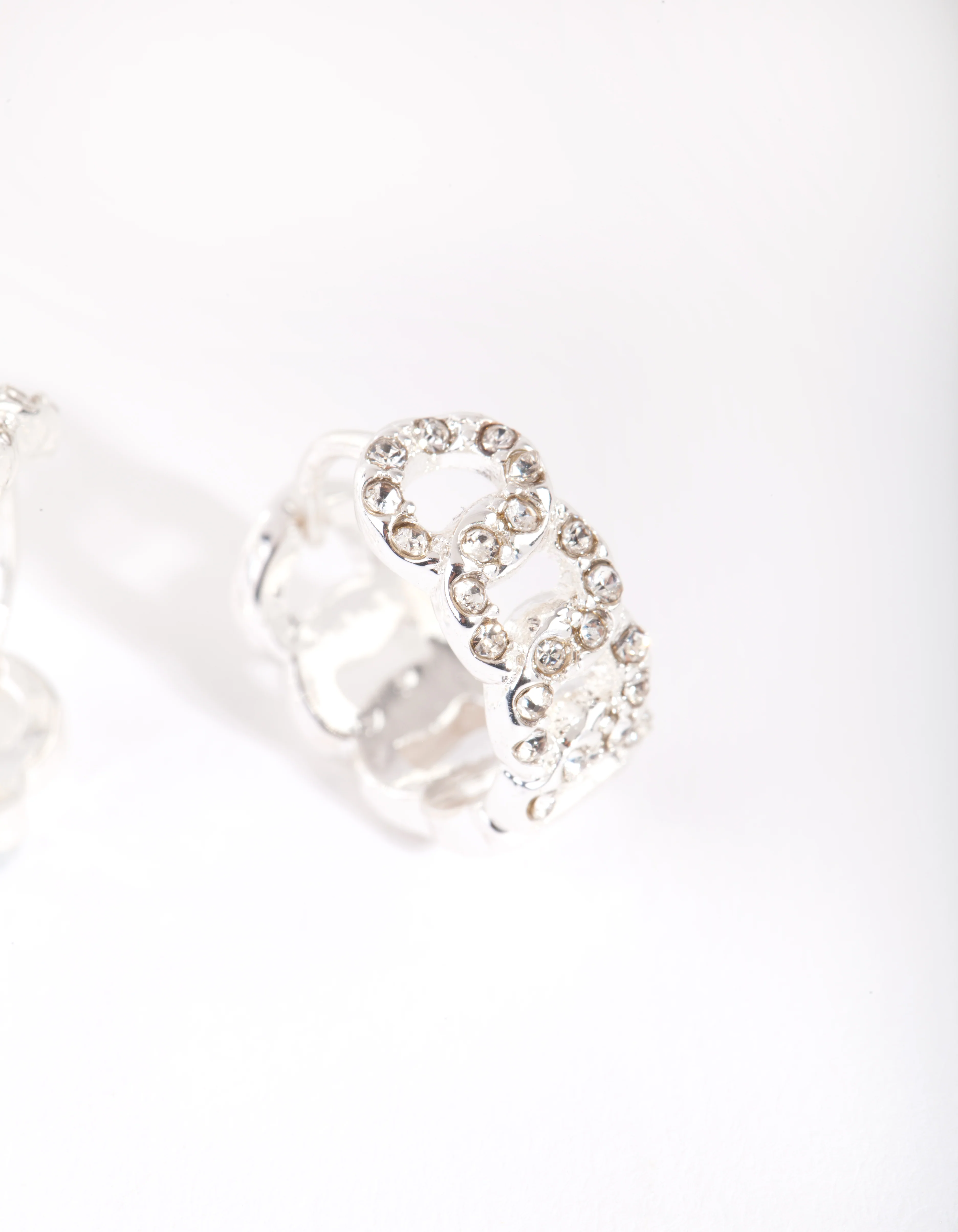 Silver Looped Mini Hoop Earrings - Image 2