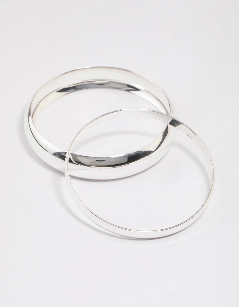 Silver Smooth Thick Bangle Pack - Image 2