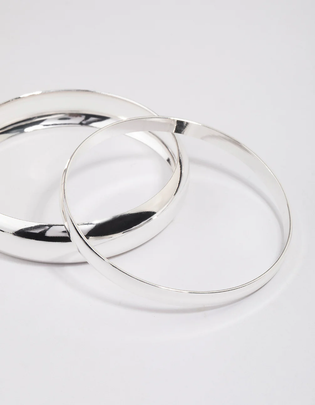 Silver Smooth Thick Bangle Pack - Image 3