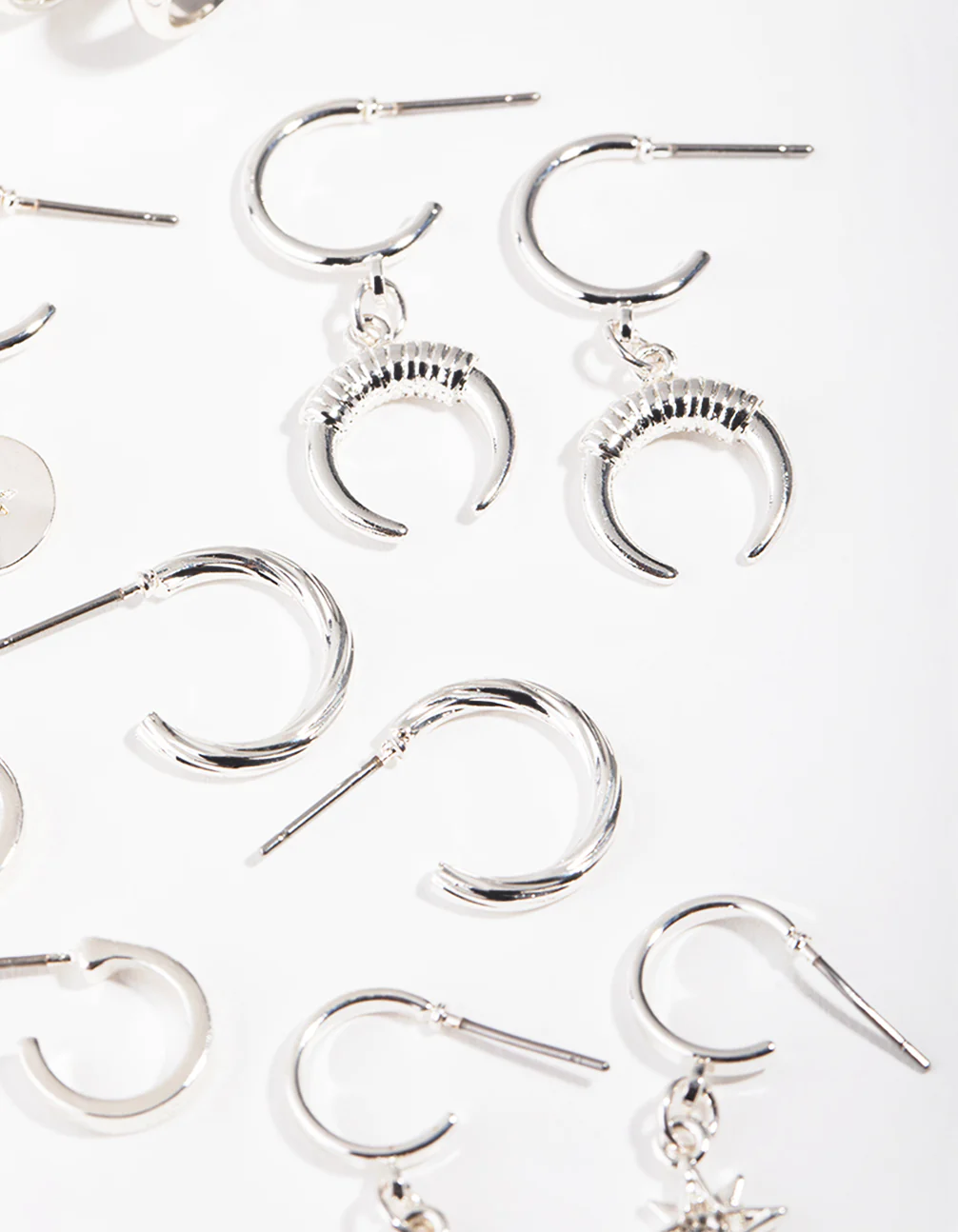 Silver Star & Moon 6-Pack Hoop Earring - Image 2