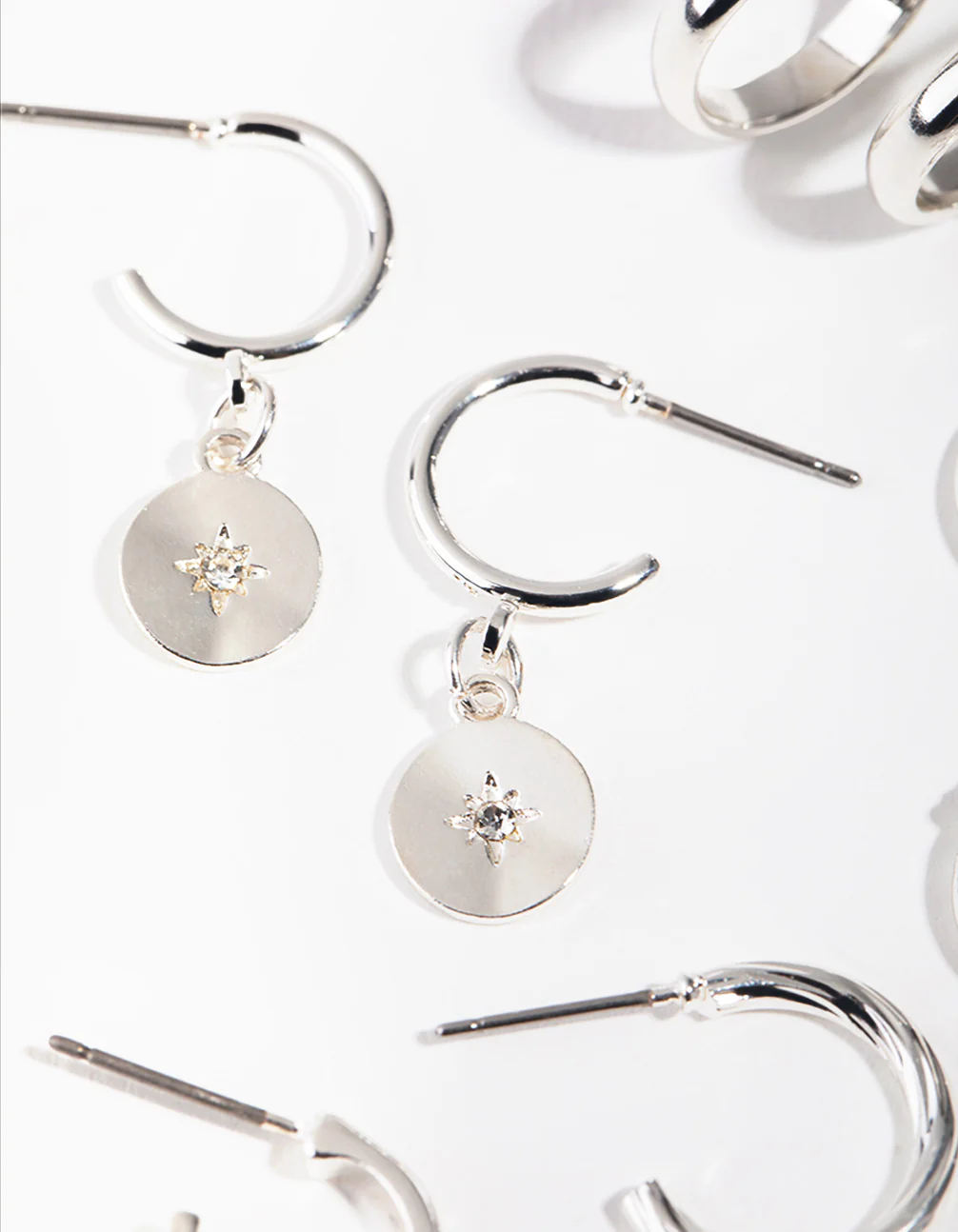 Silver Star & Moon 6-Pack Hoop Earring - Image 3