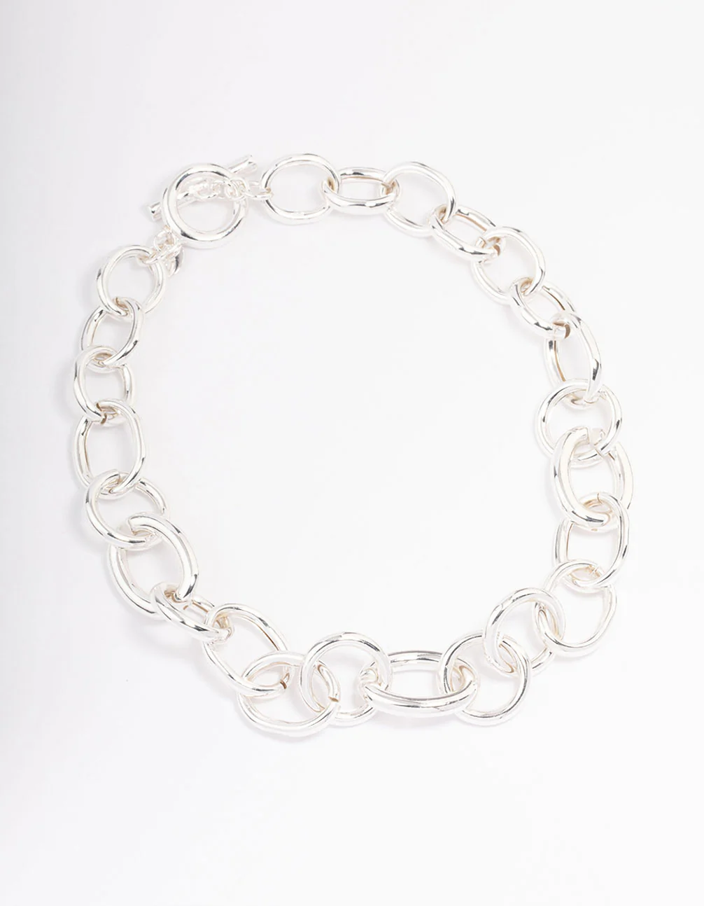 Silver Threaded Chain Short Necklace - Image 2