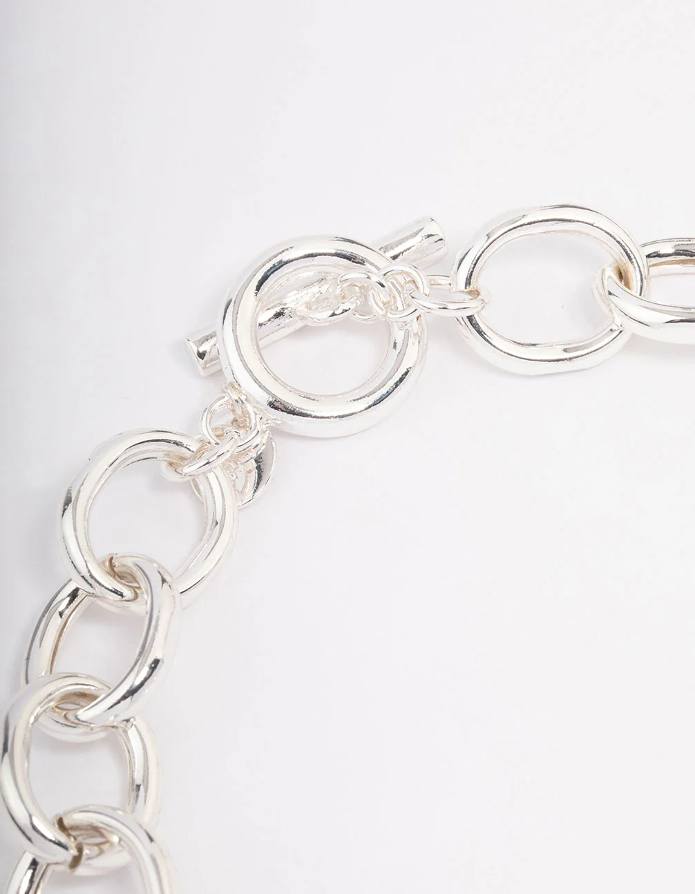 Silver Threaded Chain Short Necklace - Image 3