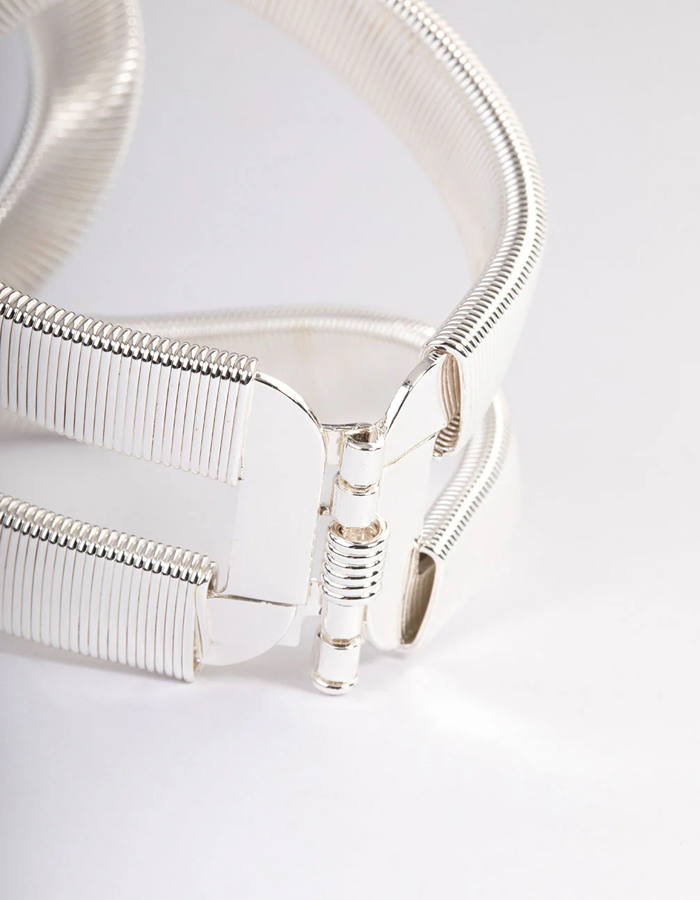 Silver Textured Oval Cuff Bangle - Image 3