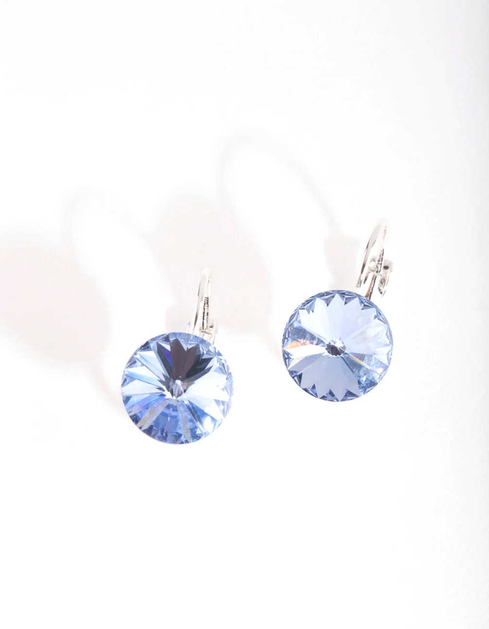 Silver & Blue Diamond Simulant Drop Earrings - Image 2