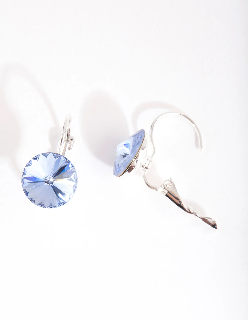 Silver & Blue Diamond Simulant Drop Earrings - Image 3