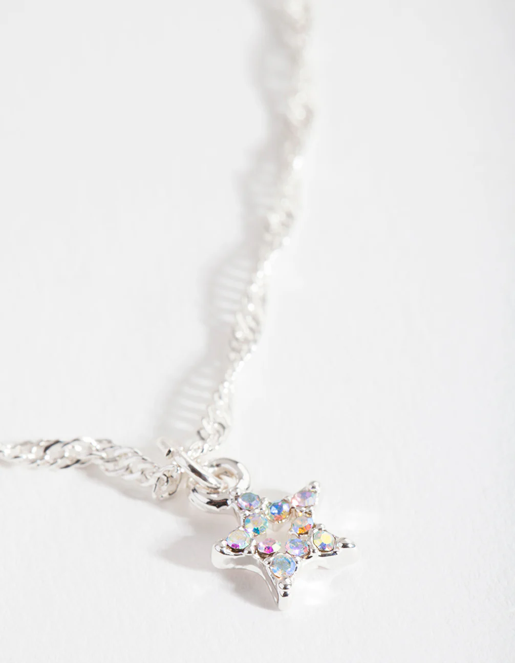 Silver Diamond Simulant Star Choker - Image 3