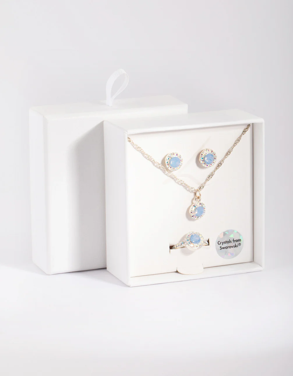 Silver & Blue Diamond Simulant Jewellery Set - Image 3