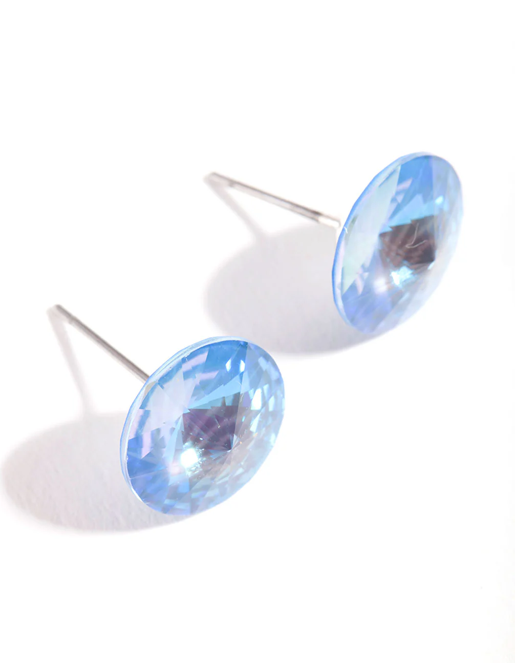 Blue Diamond Simulant Stud Earrings - Image 3