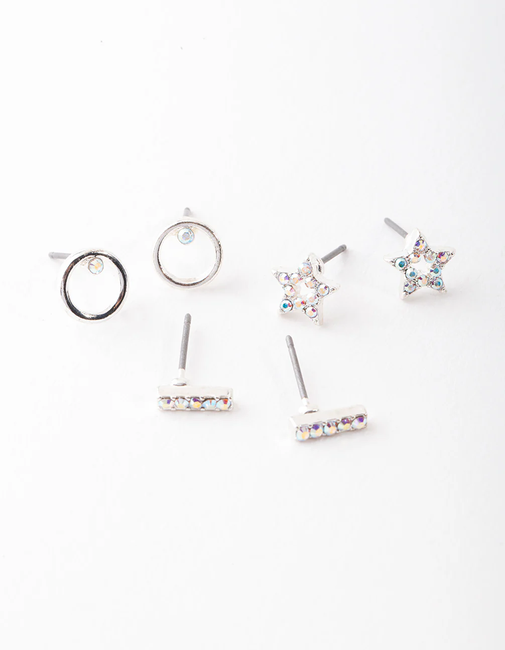Diamond Simulant Silver Star Stud Earring Pack - Image 2