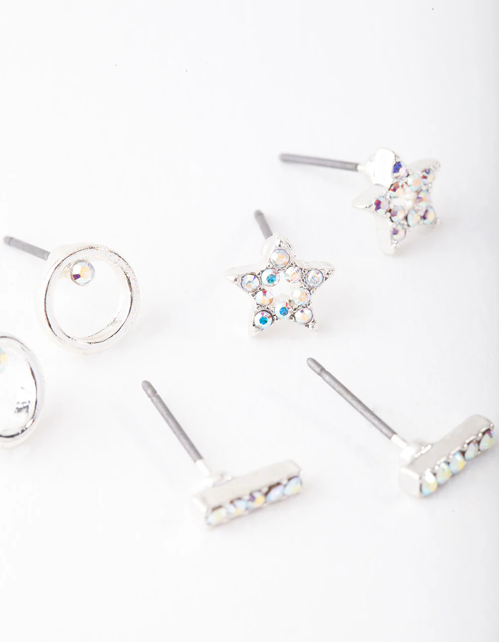 Diamond Simulant Silver Star Stud Earring Pack - Image 3