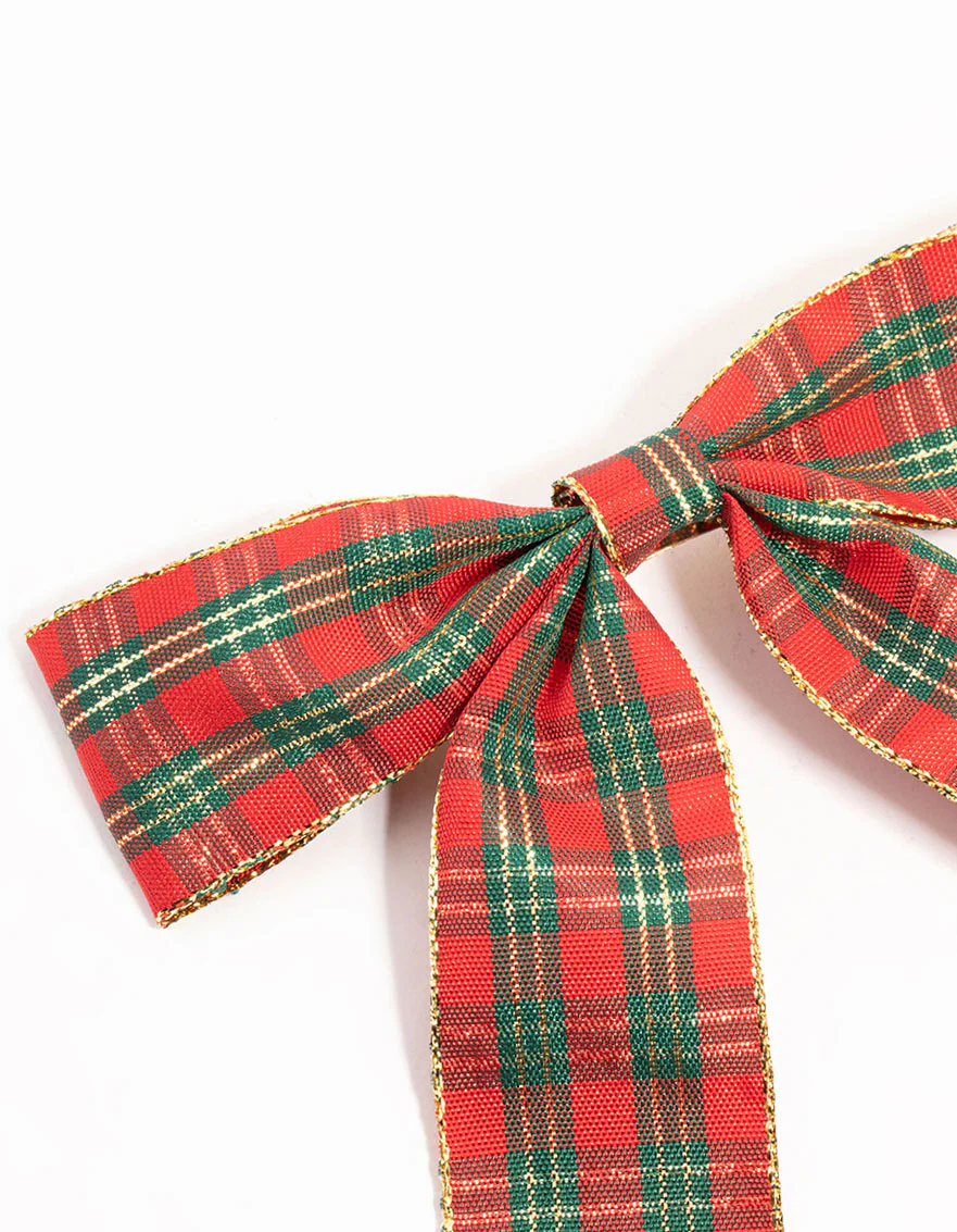 Tartan Fabric Bow Hair Clip - Image 2