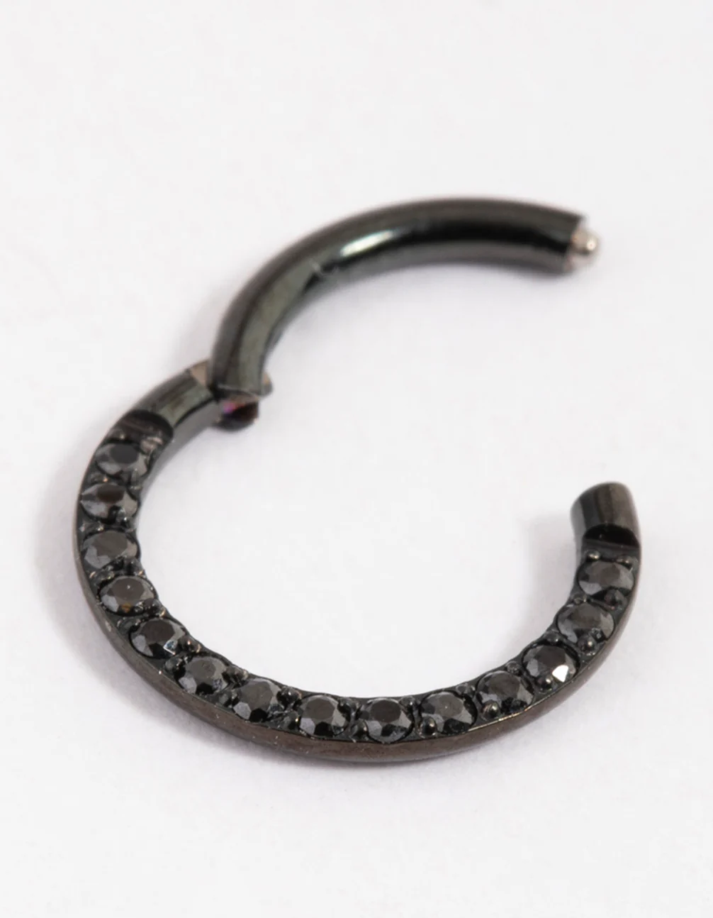 Coated Black Titanium Clicker Ring 8mm - Image 2