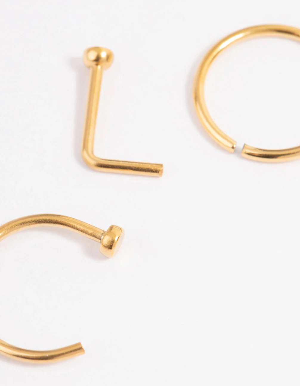 Gold Plated Titanium Basic Nose Ring Pack - Image 2