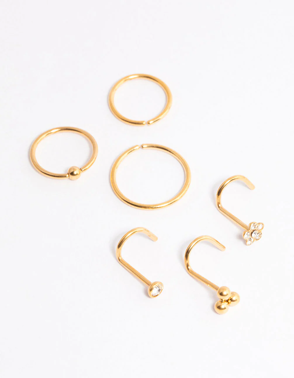Gold Plated Titanium Ring & Hook Nose 6-Pack - Image 2