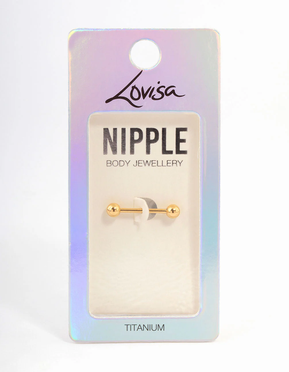 Gold Plated Titanium Basic Nipple Bar - Image 3