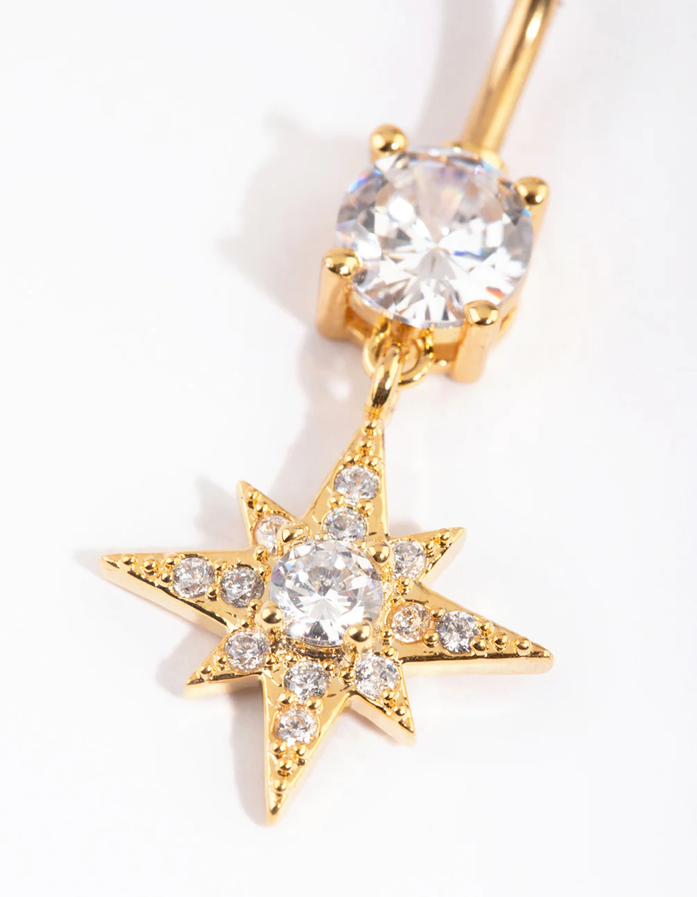 Gold Plated Titanium Star Belly Bar - Image 2