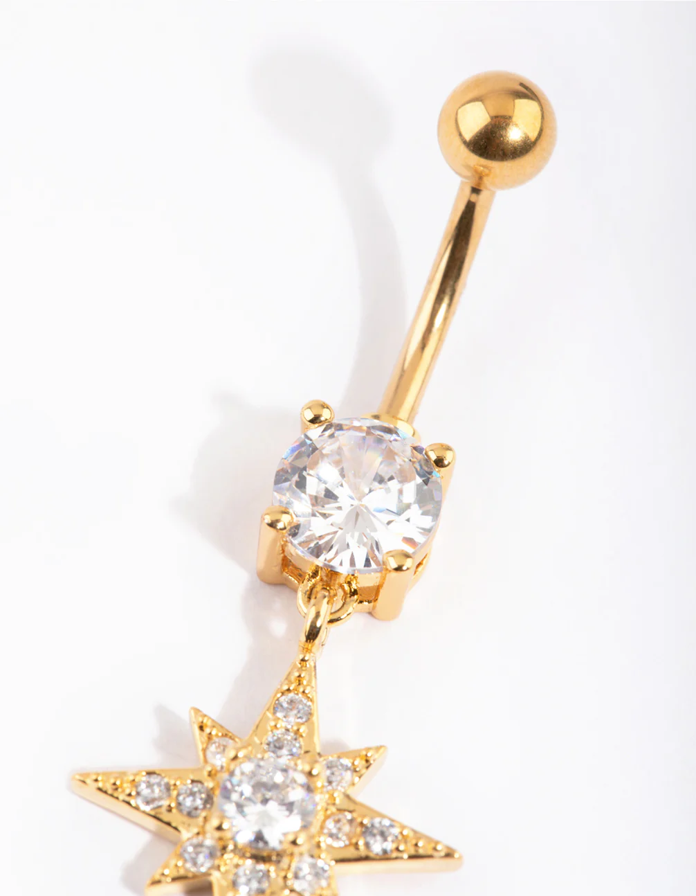 Gold Plated Titanium Star Belly Bar - Image 3