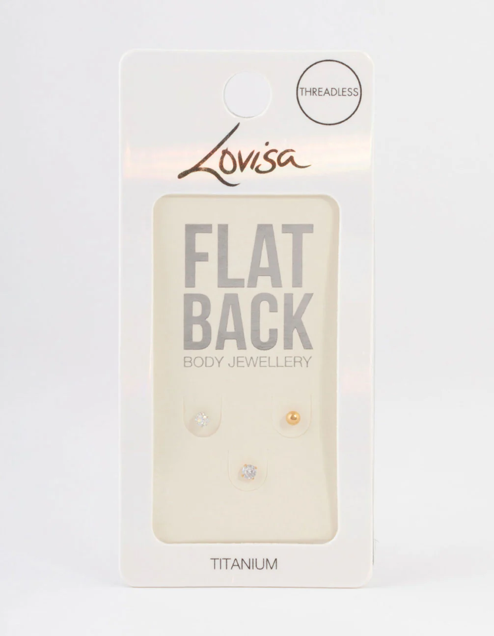 Gold Plated Titanium Cubic Zirconia & Pave Threadless Flat Back  Studs Pack - Image 3