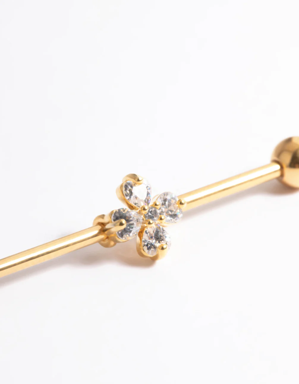 Gold Plated Titanium Flower Industrial Bar - Image 2