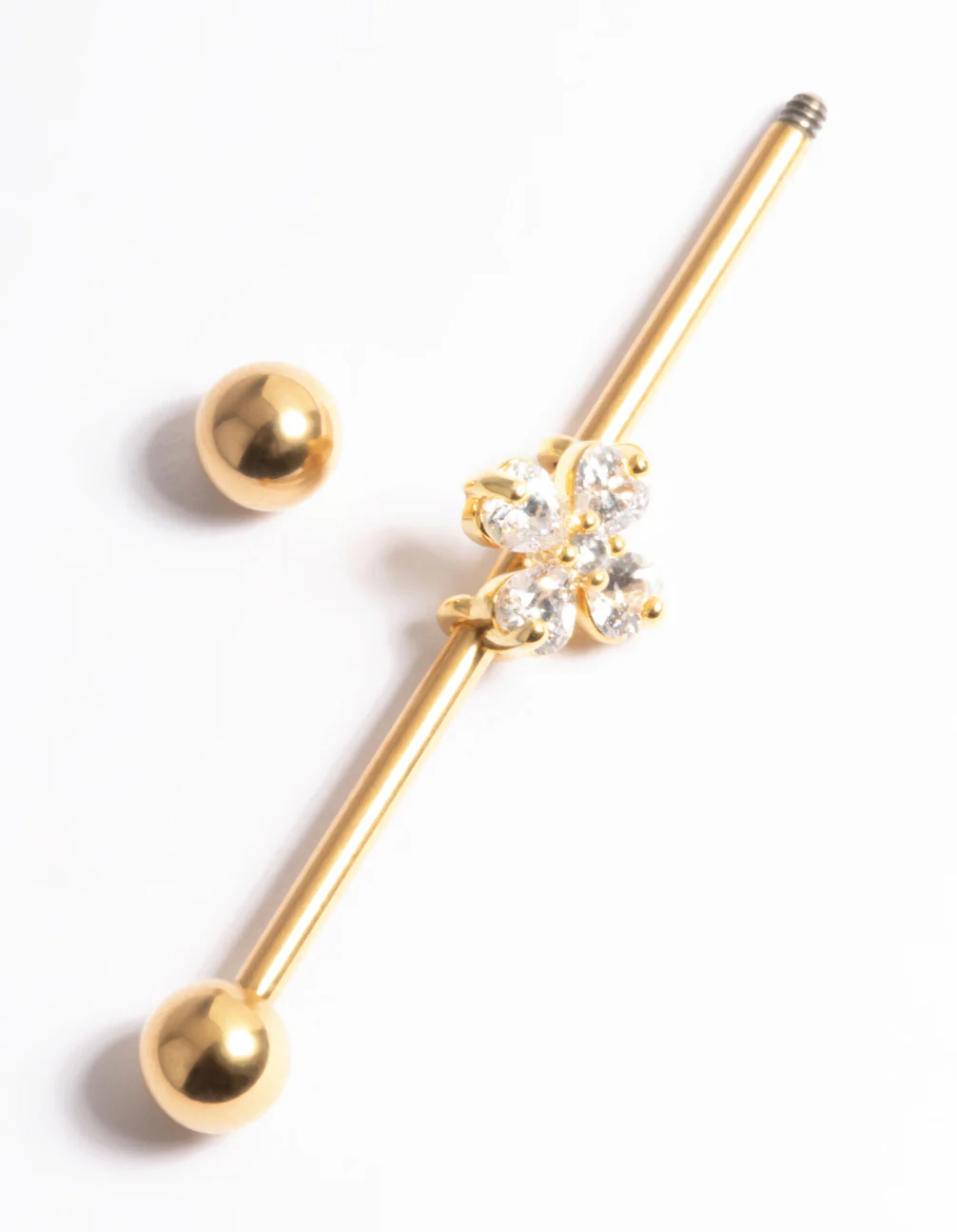 Gold Plated Titanium Flower Industrial Bar - Image 3