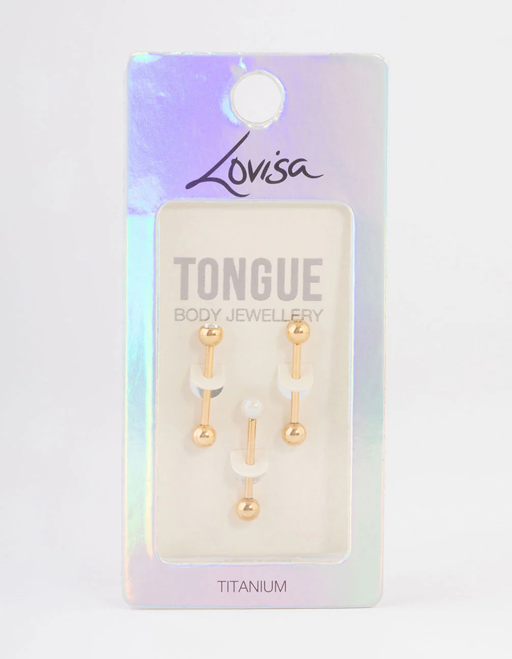 Gold Plated Opal Ball Tongue Piercing Pack - Image 3